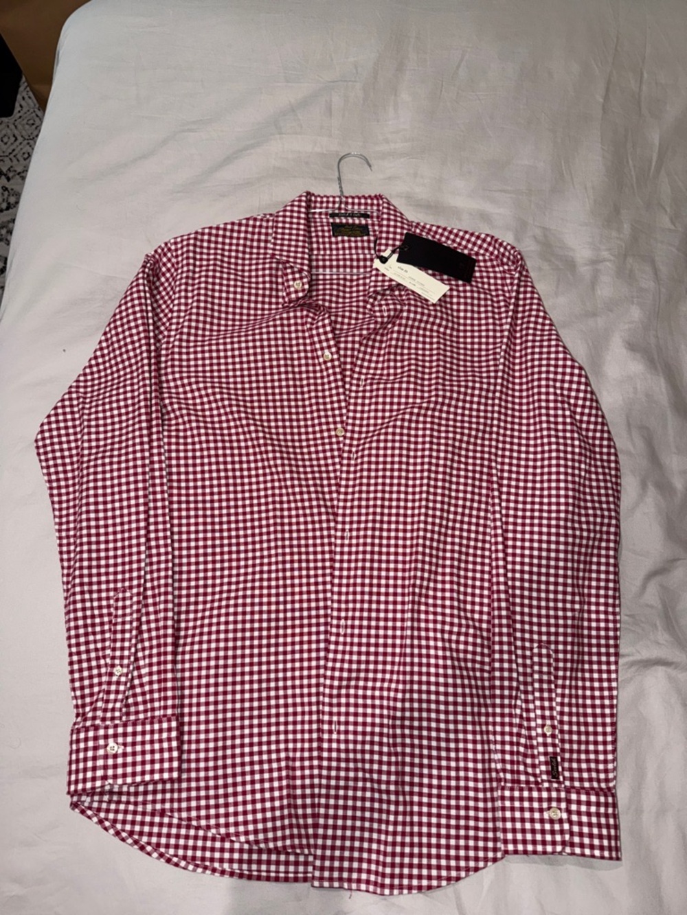 Scotch & Soda Red Gingham Button-Up Dress Shirt